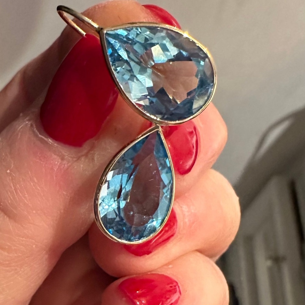 14K YELLOW GOLD TOPAZ EARRINGS